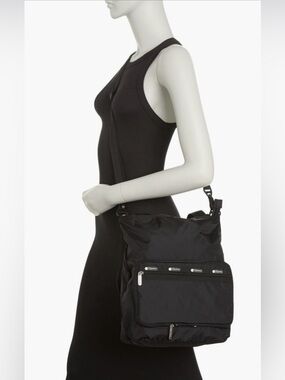 Lesportsac Black Packable Nylon Tote and Crossbody Bag